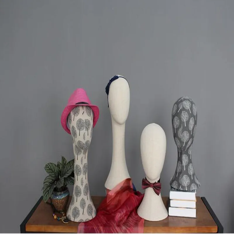 4style Fabric Lince Female Head Art Mannequin Hat Clothing Stripe Hanger Display Props Adjustable Body Wig Model B608