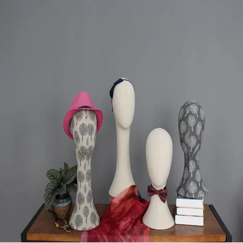 

4style Fabric Lince Female Head Art Mannequin Hat Clothing Stripe Hanger Display Props Adjustable Body Wig Model B608