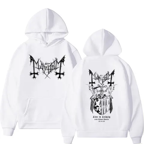 Mayhem Live in Leipzig Толстовка с рисунком скелета Мужчины Женщины Death Black Metal Rock Большой пуловер Мужской винтажный повседневный толстовка