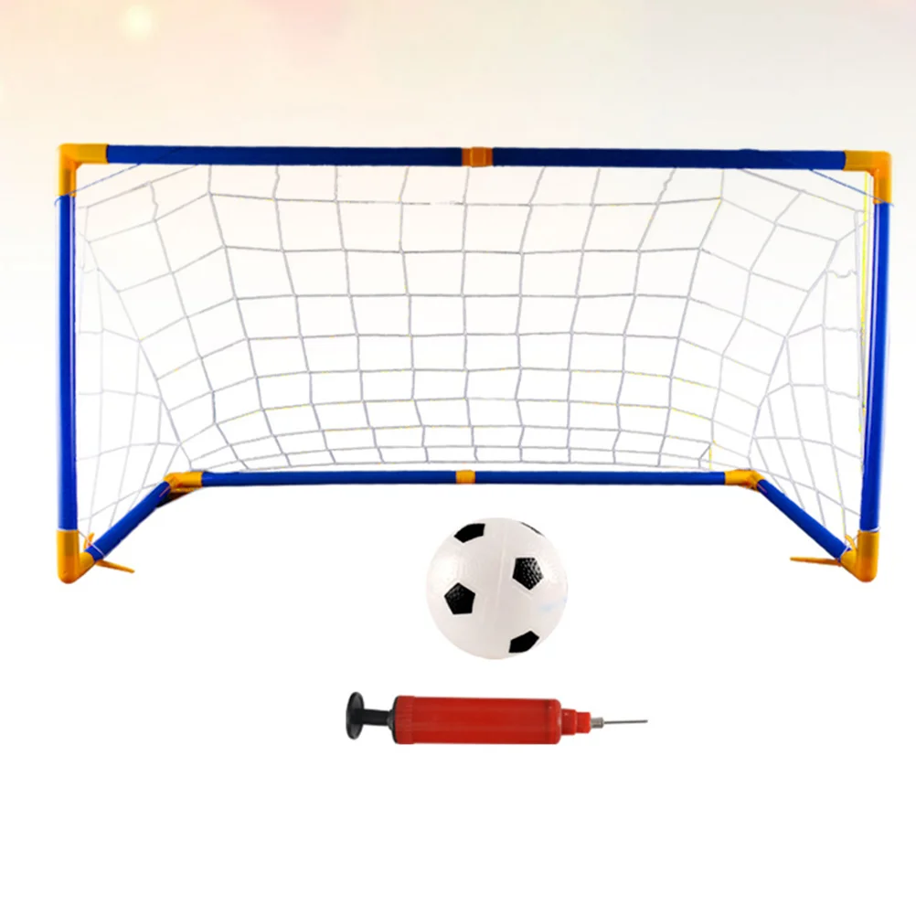 

Toddlers Football Goal Soccer Door Gate Post Set Portable Detachable Football Netting with Soccer and Pump for Inddor Goalpost