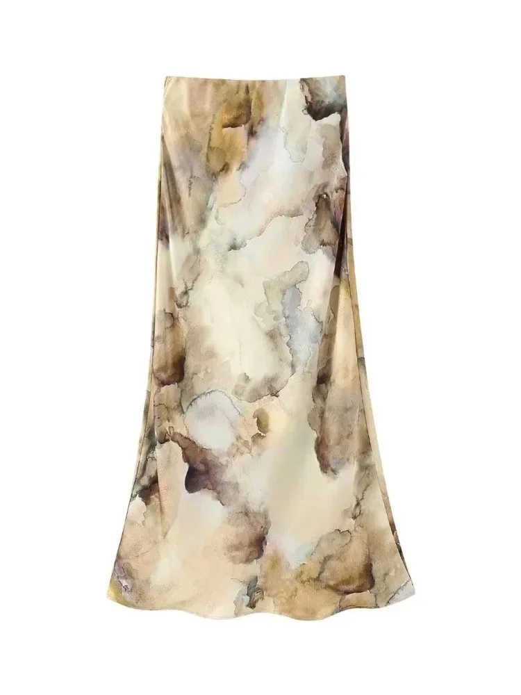 Женский модный комплект темпераментного платья с длинными рукавами и принтом