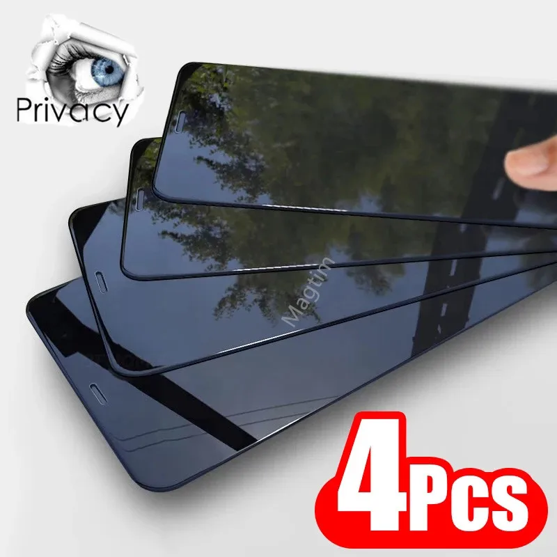 

4PCS Full Privacy Screen Protector For iPhone 12 11 Pro MAX Tempered Glass For iPhone 13 Pro mini XS MAX XR 7 8 Plus Anti spy