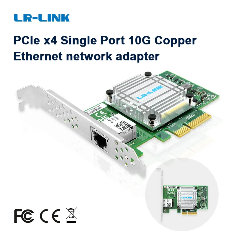 LR-LINK 6880BT 5-Speed 10Gb Ethernet Network Card BASE-T PCIex4 Copper RJ45 Based on AQC107 Chipset Low-Profile Bracket Included