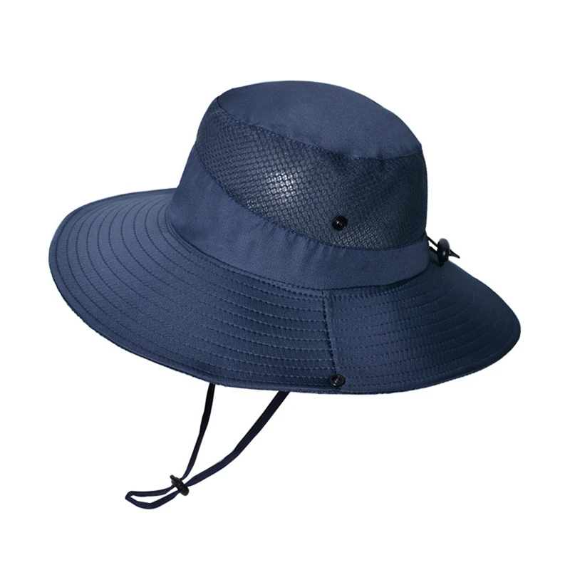 

Fisherman Hat Drawstring Bucket Hats Outdoors Climb Travel Sunshade Cap Waterproof Foldable Casual Capsti-UV 2023 Spring Summer