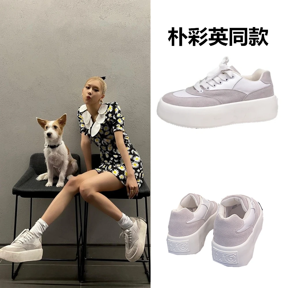 

Kpop ROSE Summer New Large Size Ankle Boots Women 2022 Retro Casual Flat Lace Up Women's Shoes Solid Color Cotton Shoes Female
