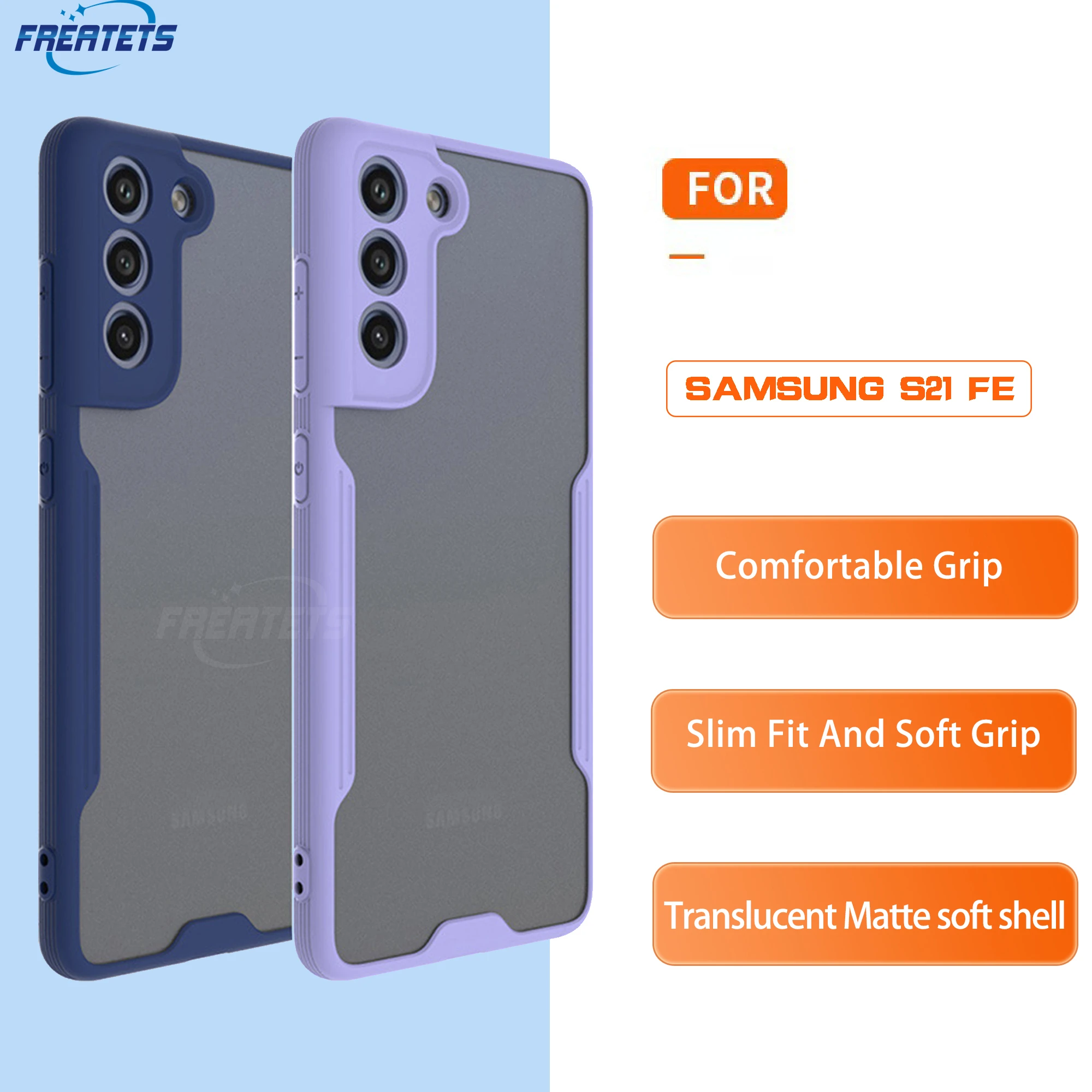 

For Samsung S22 Slim Case, Translucent Matte Soft Back with Soft Edge Slim Anti-Fingerprint Anti-Slip