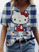 kawaii college girl cute cartoon hello kitty t shirt loose t shirt student top harajuku casual cool street y2k t shirt