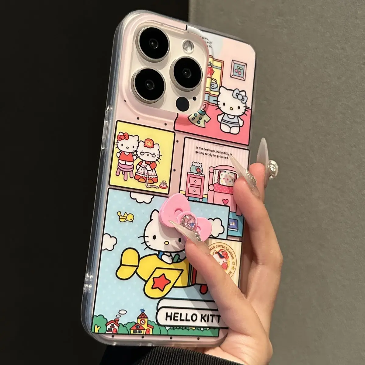 Чехол для телефона Sanrio с рисунком Hello Kitty iPhone 15 14 13 12 11 Pro Max XR XS MAX 7 8 Plus Y2K