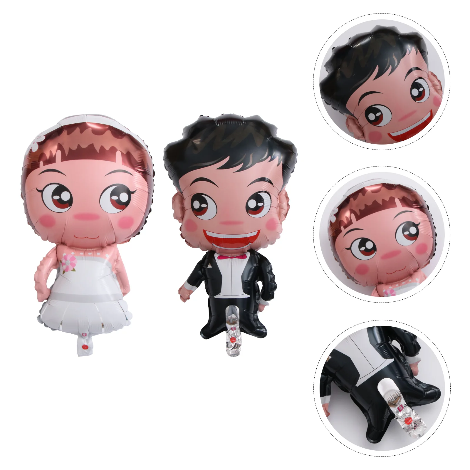 

2pcs Large Size Cartoon Foil Balloons for Wedding Decoration (Bride and Groom)