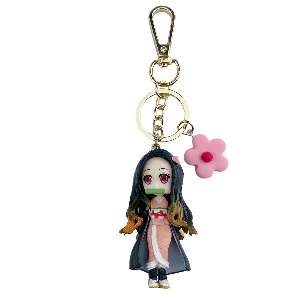 

Anime Cartoon Cute Demon Slayer Kamado Nezuko Keychain Creative Kawaii Hand-made Car Key Bag Pendant