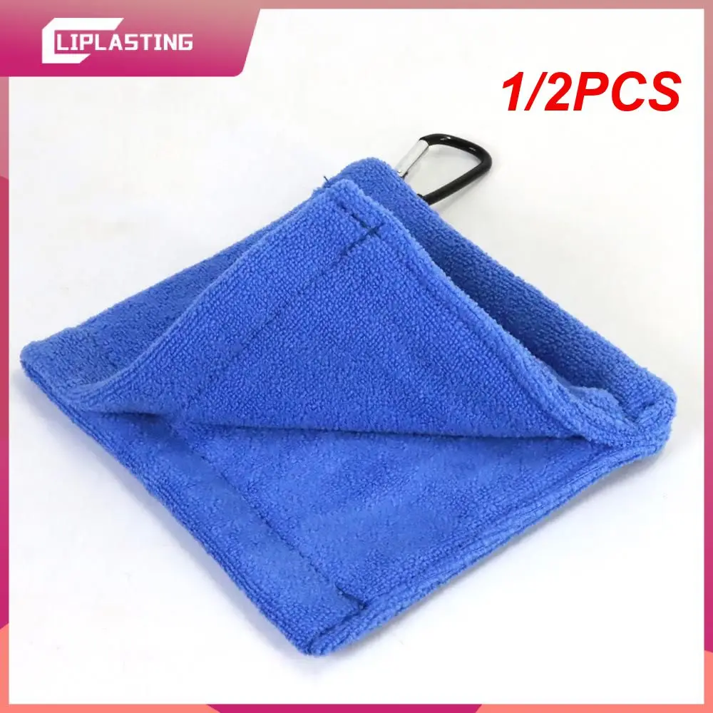 

1/2PCS Square Microfiber Golf Ball Cleaning Towel with Carabiner Hook Water Absorption Clean Golf Club for Head Wipe Cloth Clea