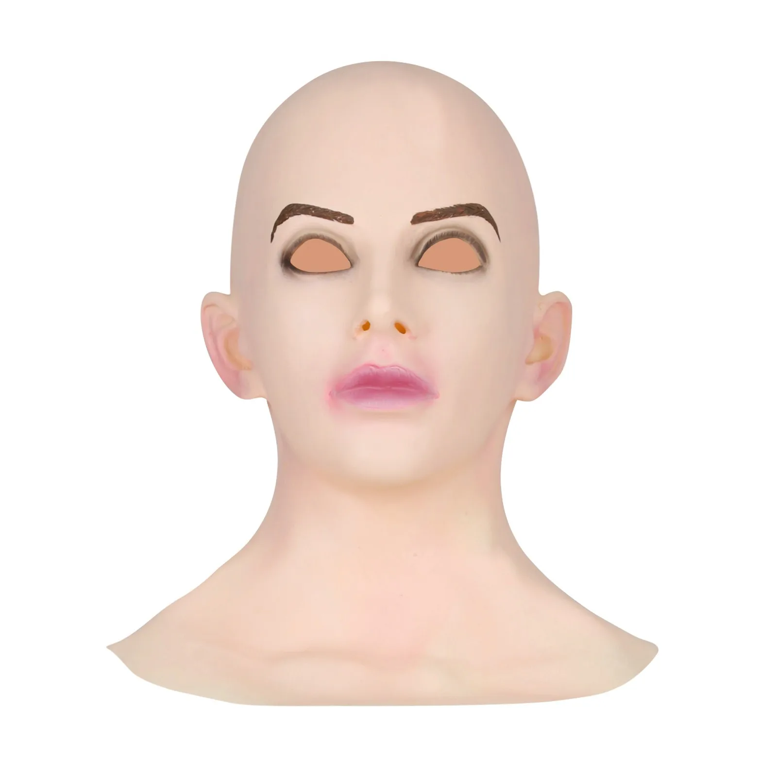 

Funny Party Cosplay Mask Female Realistic Silicone Crossdresser Mask Cosplay Halloween Fancy Dress Sunscreen Funny Face Masque