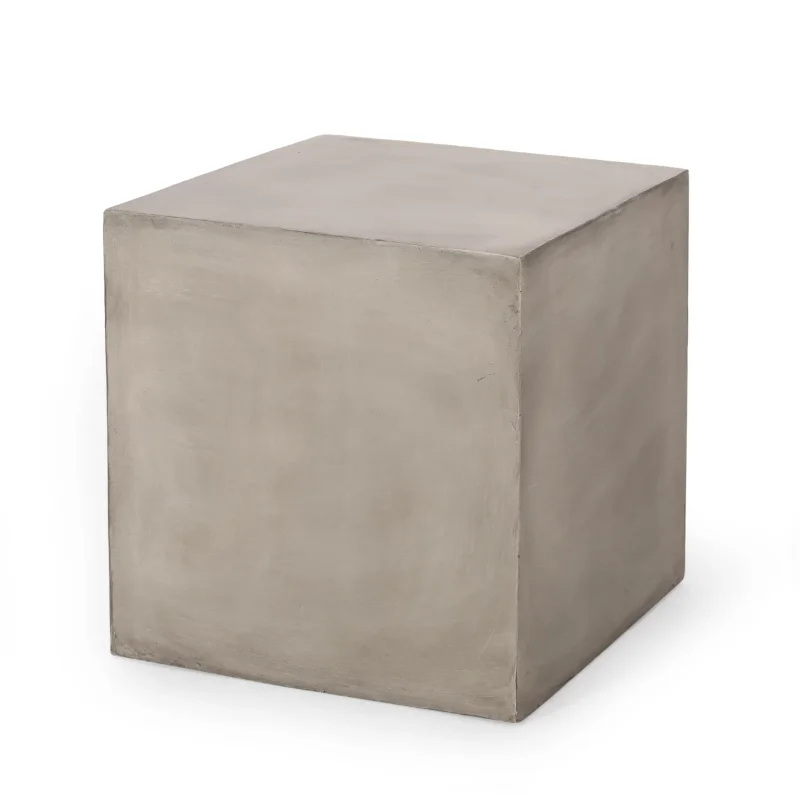

Noble House Massey Outdoor Lightweight Concrete Side Table, Light Gray