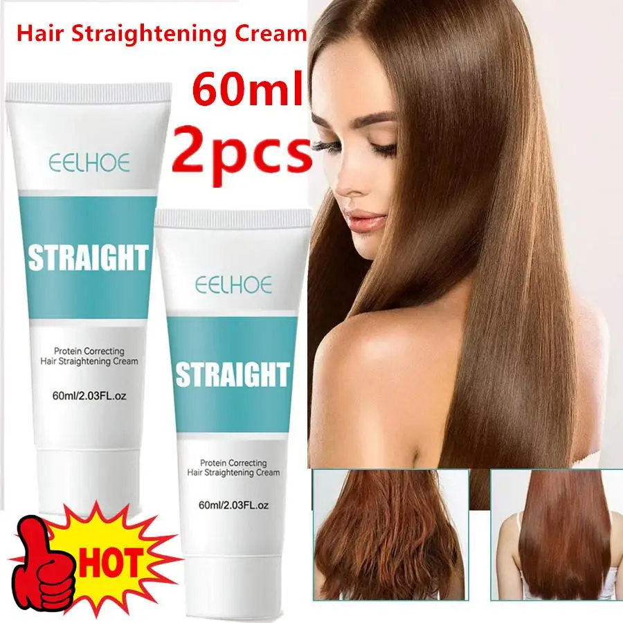 

EELHOE Keratin Hair Straightening Cream Professional Damaged Treatment Faster Smoothing Curly Hair Care Protein Correction Cream