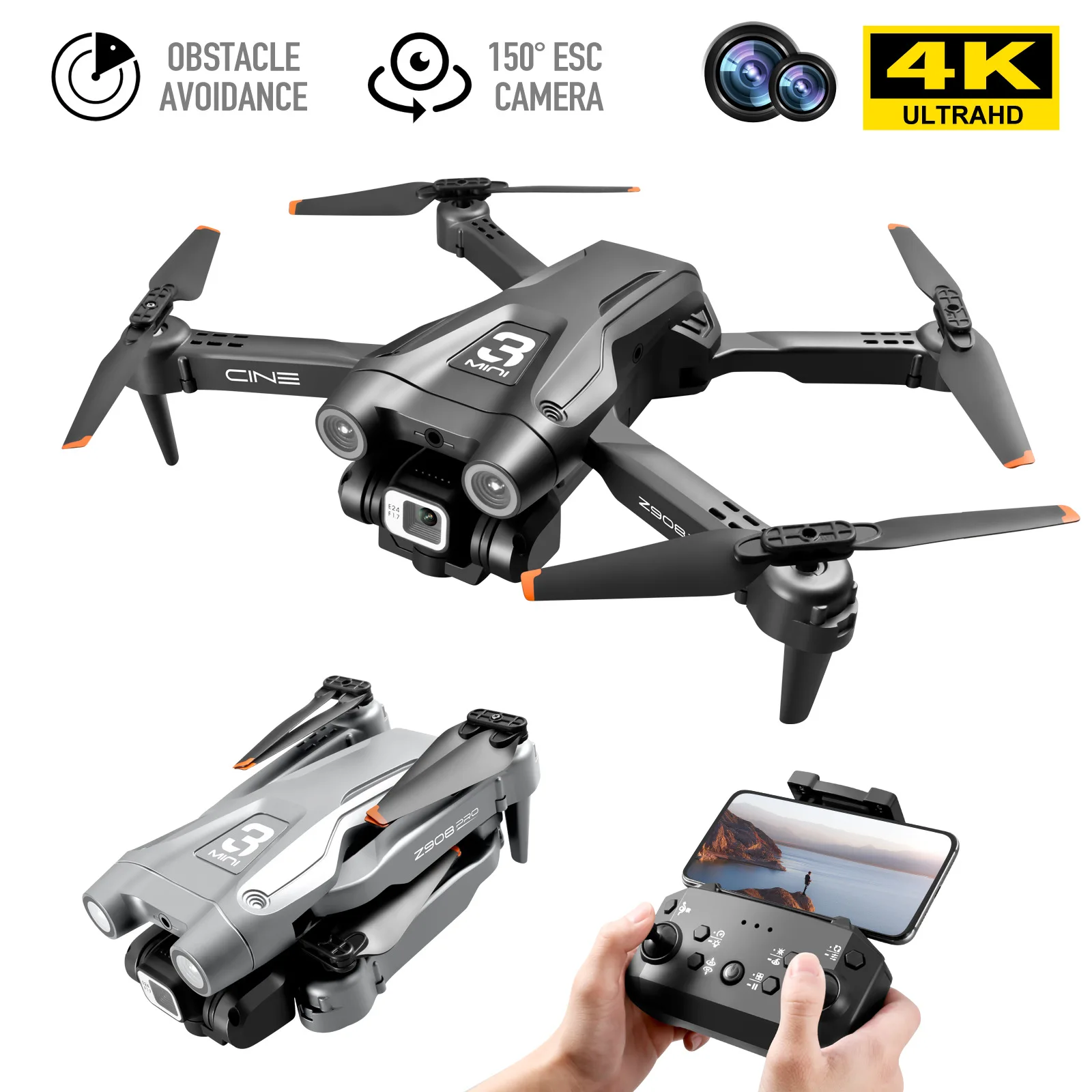 

Z908PRO WIFI UAV 4K Dual Camera Aerial Photography Mini Four-axis Aircraft 1080P Camera Height Hold RC Foldable Quadcopter Dron