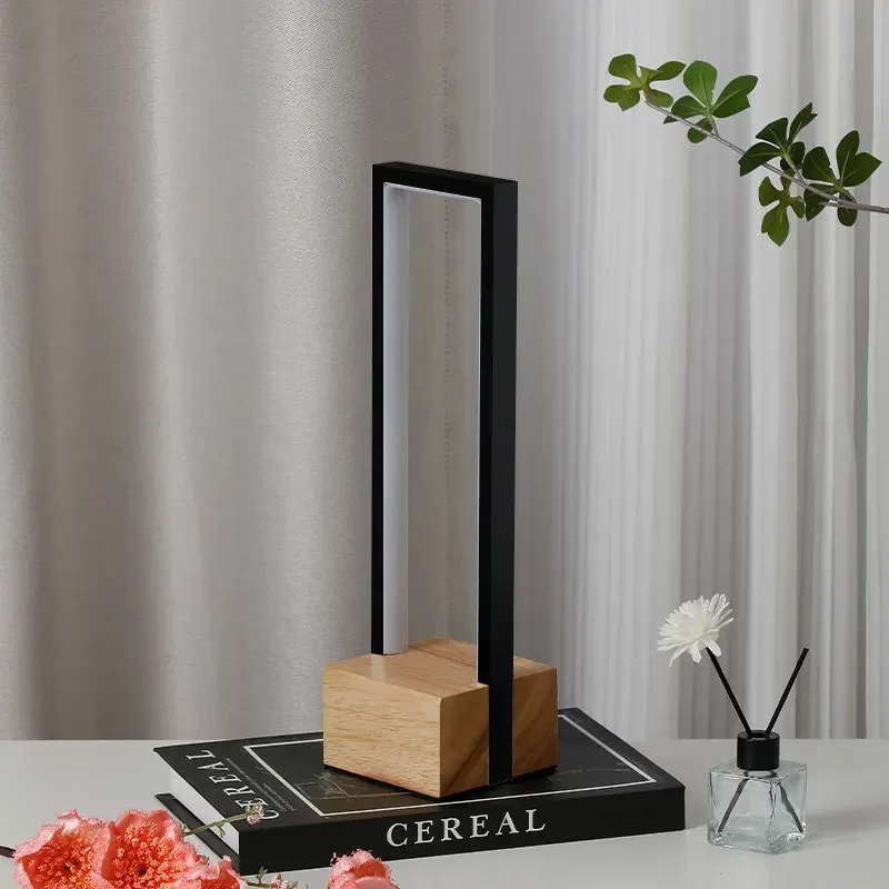 

Современная минималистичная прикроватная настольная лампа, персонализированные ночные светильники из массива дерева