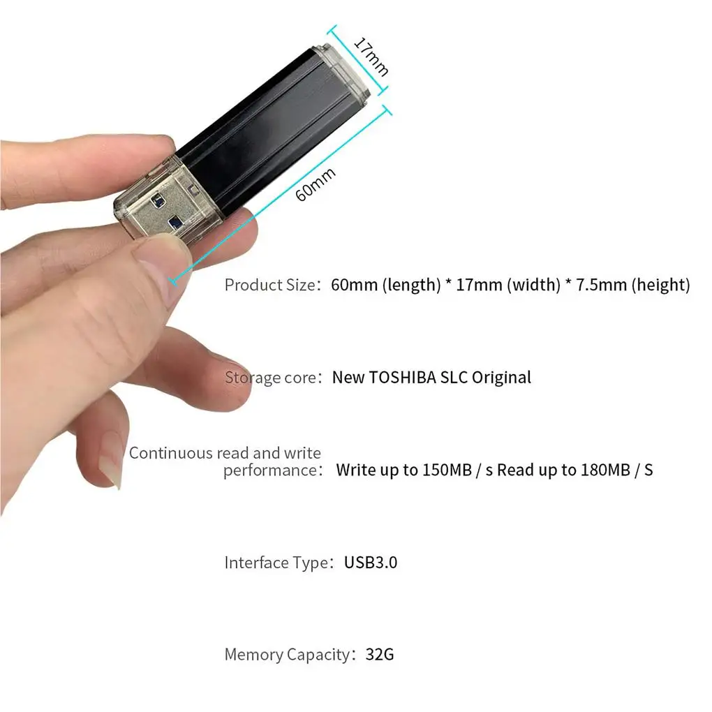 

U диск Черный Защитный 32g компактный USB 3.1 Портативный Источник памяти