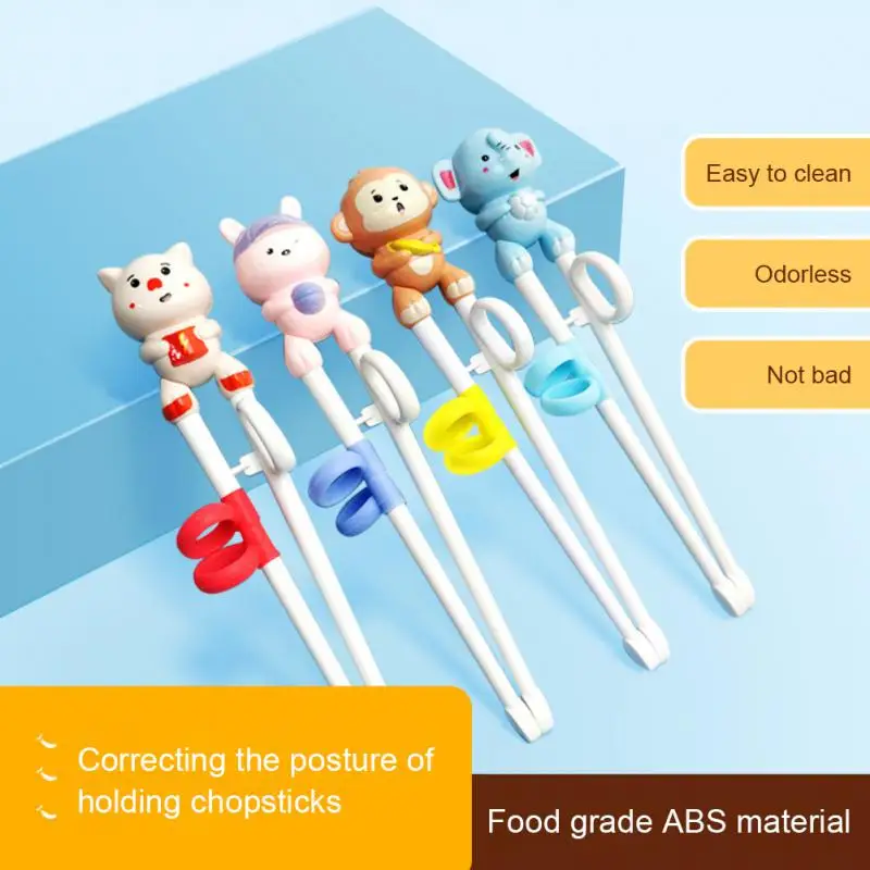 

Chinese Chopsticks Baby Learning Chopsticks Auxiliary Chopsticks Cartoon Corrector Baby Diet Training Assistant 1 Pair Silicone