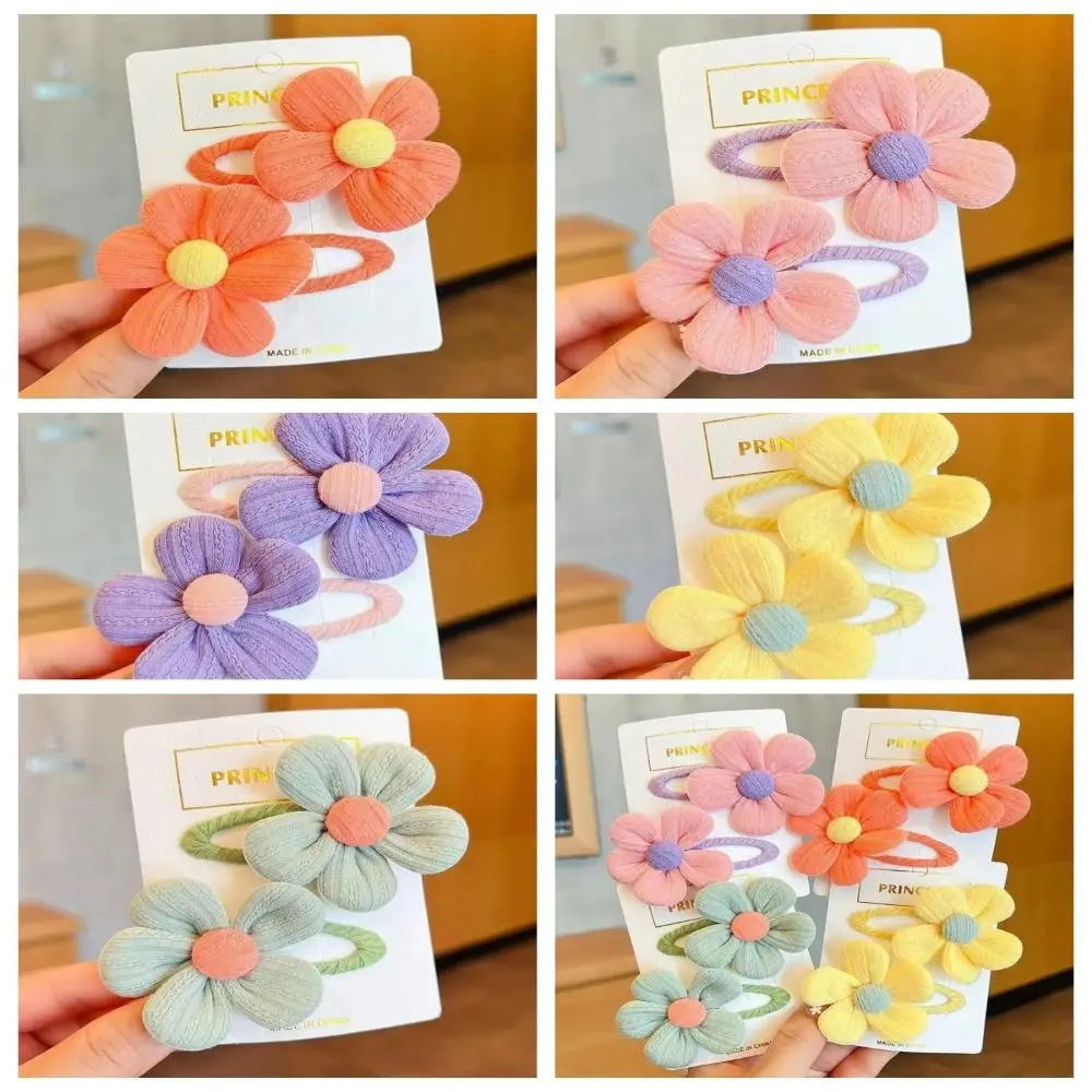

Headwear Flower Bb Clip Trendy Hair Accessories Ornament Sweet Barrettes Candy Color Headdress Fabric Hairpin Party