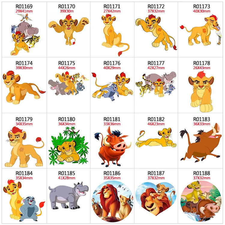 

10Pcs/lots Lovely Disney The Lion King Acrylic Flatback Planar Resin for Bows DIY Craft Supplies Handcraft Decoration Material