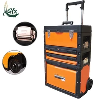 multi function trolley tool boxthree in one hardware tool boxtool cart with wheeled removable drawerthree layer removable
