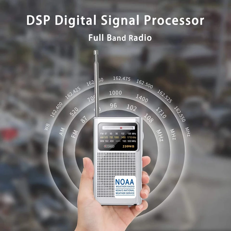 FM AM NOAA указка тюнинг радио DSP Мини Ручной радиоприемник с предупреждением о