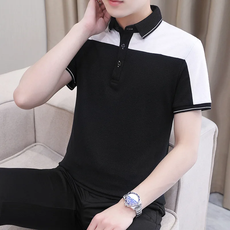 

2022 Men's New Casual Multicolor T-shirt Teenagers Summer Lapels Polo Shirt