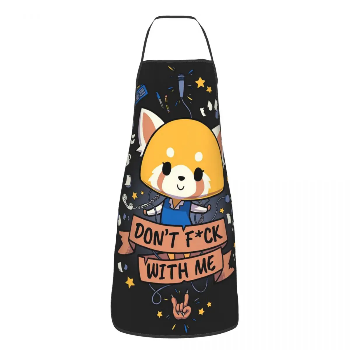 

Фартук унисекс Aggretsuko, кухонный нагрудник с принтом, кавайная игра панды, садовый передник из полиэстера
