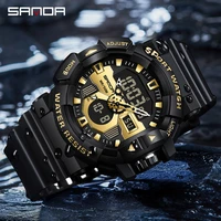 sanda mens watches black sports watch led digital 5atm waterproof military watches s shock male clock relogio masculino