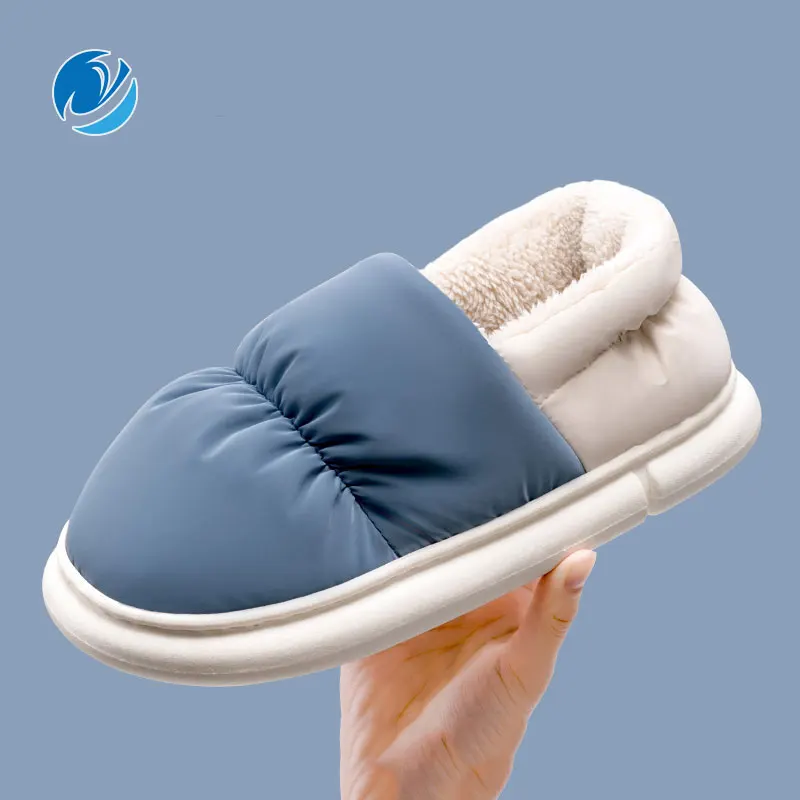 

Женские и мужские водонепроницаемые домашние тапки Mo Dou из хлопка, теплая плюшевая подкладка, ботинки больших размеров для дома, зима 2022