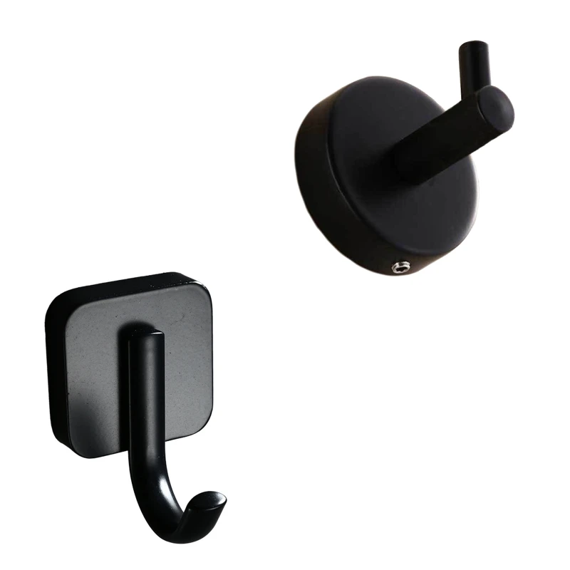 

Stainless Steel Wall Hooks Coat Hanger Round/Square Base Robe Hook Towel Holder for Kitchen Bathroom Behind the Door 85WC