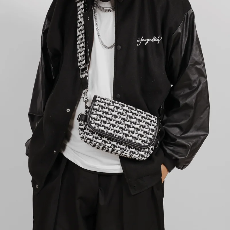 

Men's Crossbody Canvas Bag Messenger Fashion New Crossbody Men For Bags Casual Bag Men Bag Small Shoulder Houndstooth Satchel