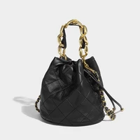 chain bucket bags female fashion shoulder bags premium classic portable niche handbags spring diamond pattern crossbody bag 6907