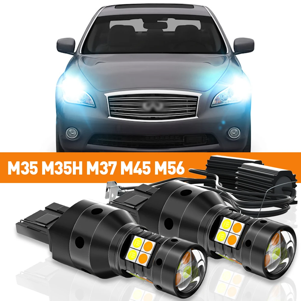 

2x LED Dual Mode Turn Signal+Daytime Running Light DRL For Infiniti M35 M35H M37 M45 M56 2006-2013 2010 2011 Accessories Canbus