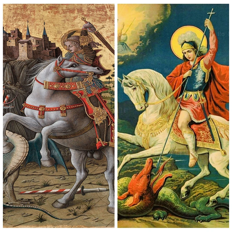 

Saint George Saved Princess Taming And Slaying A Dragon That Demanded Human Sacrifices Canvas Wall Art By Ho Me Lili Home Decor