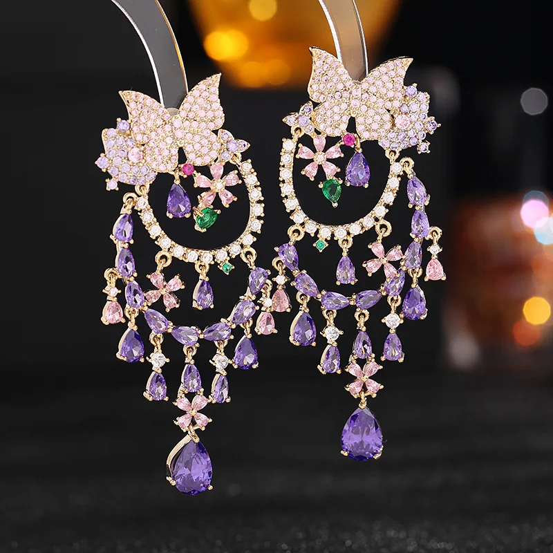

Серьги-подвески женские из серебра 925 пробы с бабочками