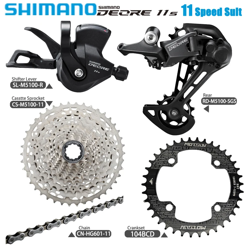 

Shimano Deore M5100 Groupset 11V Derailleurs Suit for Mountain Bike CS-M5100 51T Casstte HG601 Chain Original Parts Complete Kit