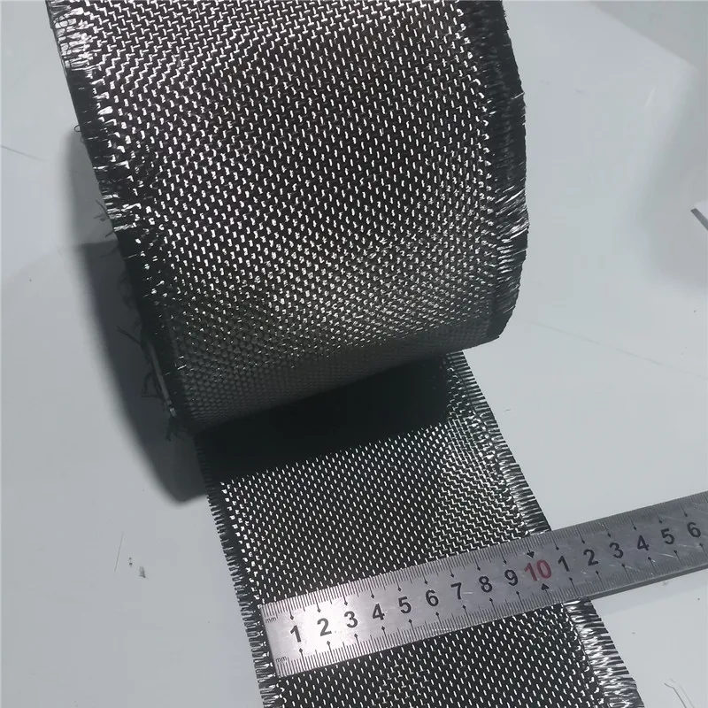Real Carbon fiber cloth bidirectional woven plain 3K 200gsm 2x2 10cm width fishing rod bicycle high strength repair material