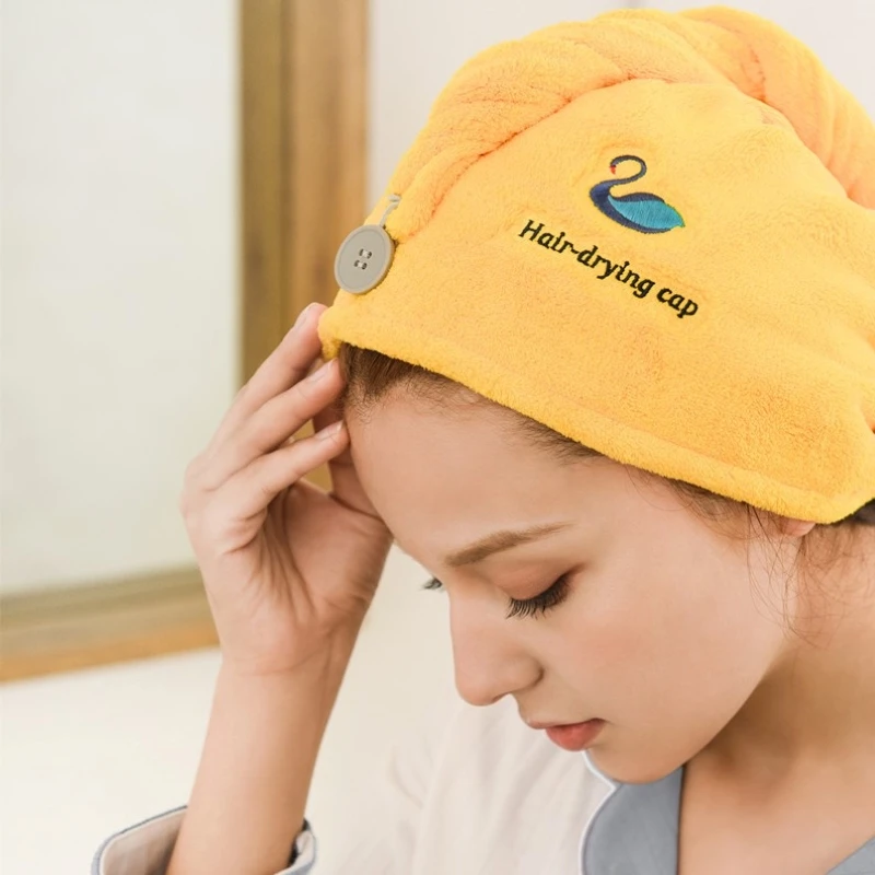 

Hair Drying Cap Dry Hair Towel Microfiber Shower Cap Absorbent Quickly Drying Bath Hats Coral Fleece For Lady Turban Head