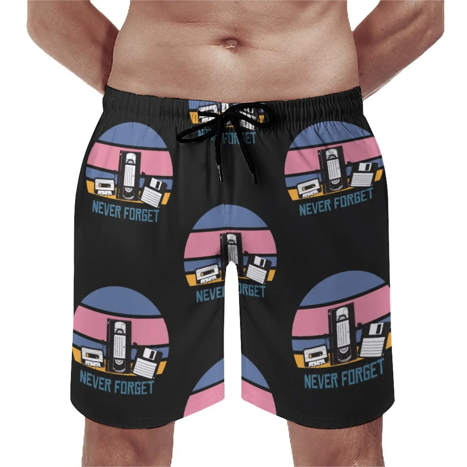 

Pluto Never Forget Board Shorts Reminder Memory Galaxy Space Planet Man Pattern Board Short Pants Trenky Design Swim Trunks