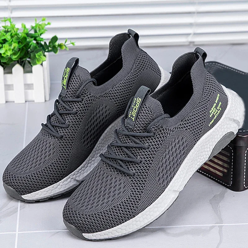

Men Women Knit Sneakers Breathable Trendy Casual Shoes Original Light Shock Absorption Couple Tennis Shoes Athletic Walking Shoe