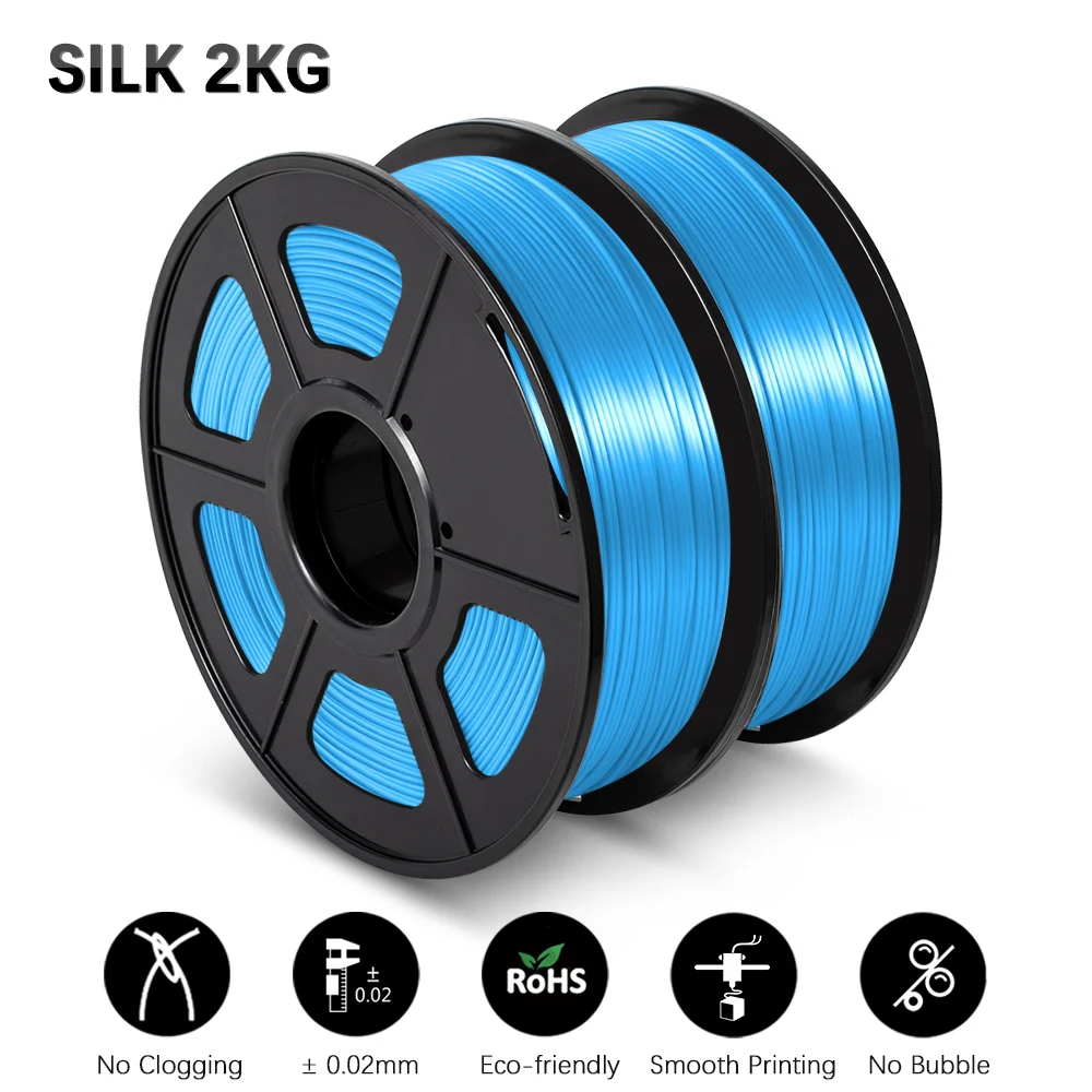 

SILK PLA Filament For 3D Printer 2 KG SILK Filament Non-toxic Gifts For Lover Tolerance +/-0.02MM Non-Toxtic Biodegradable