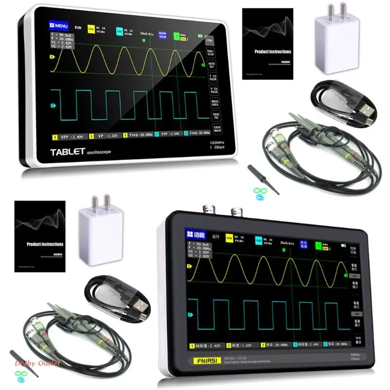 

New FNIRSI-1013D Touch Screen Multifunctional Dual Channel 100M Bandwidth 1GS Sampling Rate Digital Tablet Oscilloscope