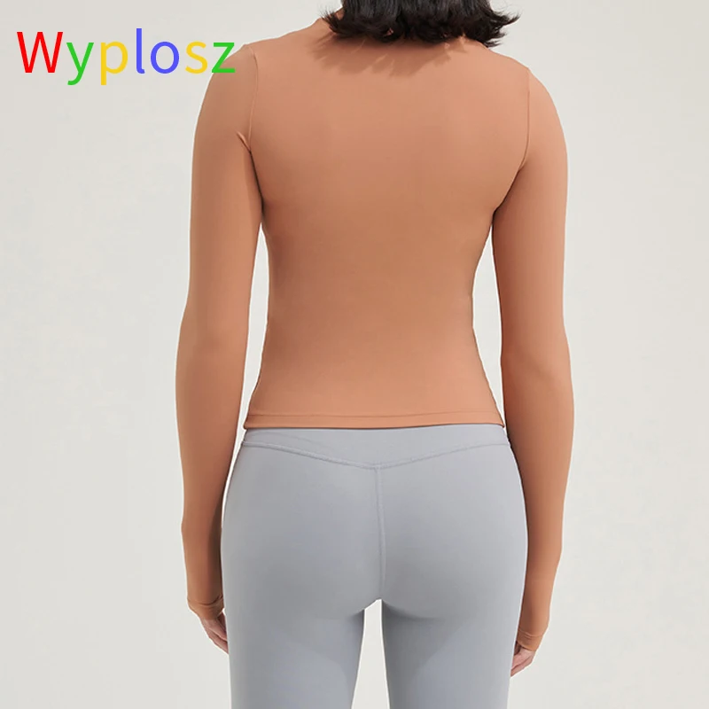 Wyplosz Tight Shirts For Women Crop Seamless Gym Yoga Fitness Tops Workout Comfortable Breathable Elastic Quick Drying Soft Nude