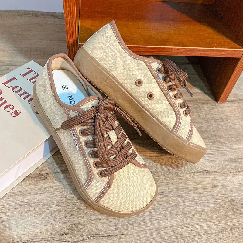 Canvas Shoes Sneakers for Womens Low Top Big Head Shoes Designer Female Walking Girls Canvas Shoes Female Tenis Footwear