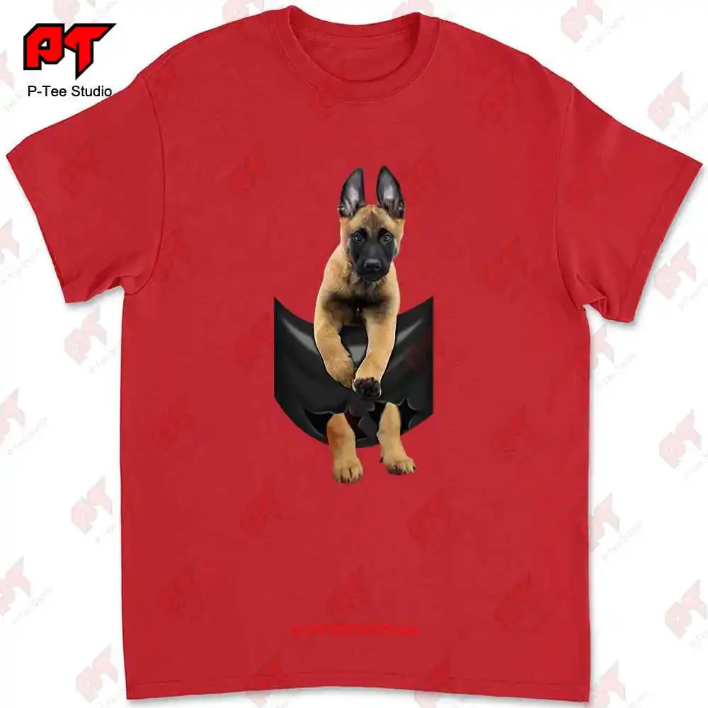 Бельгийская футболка с собакой малинуа в кармане WSDB