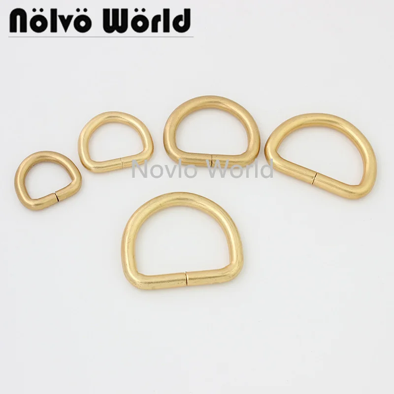 

10-50 pieces 6 size 13-16-19-26-32-38mm Satin gold color D-ring,non welded Iron-maded D ring handbag metal accessories