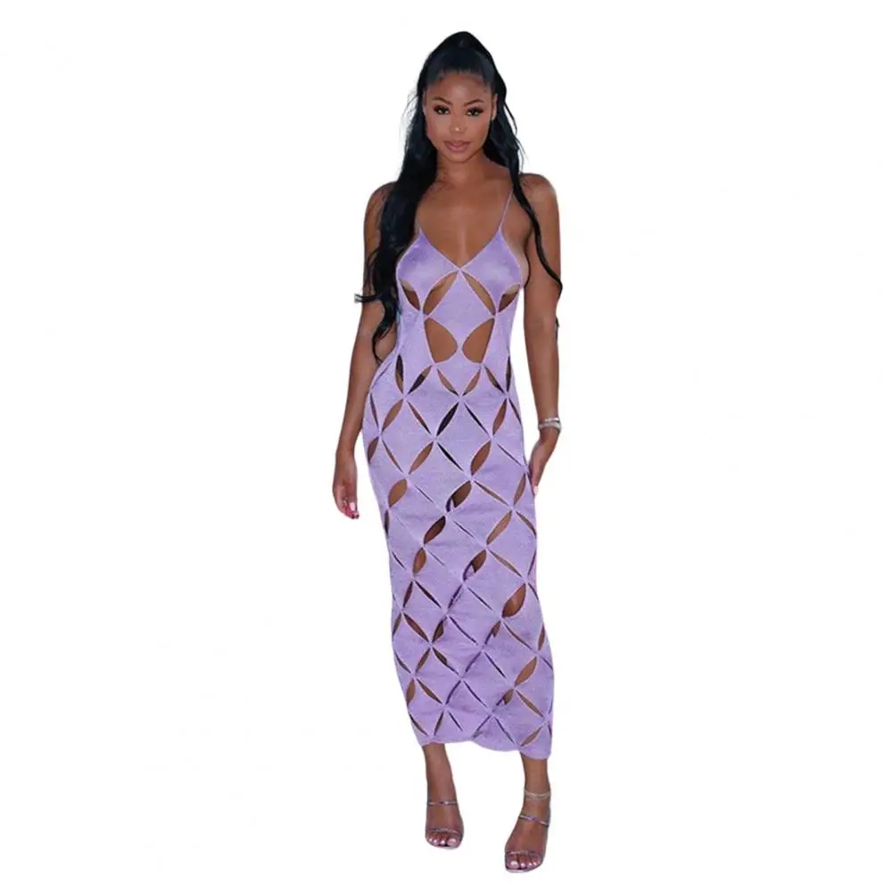 

Hip Wrap Beautiful Sexy Beach Party Hollow Skinny Midi Dress Breathable Pencil Dress Off Shoulder Female Clothes