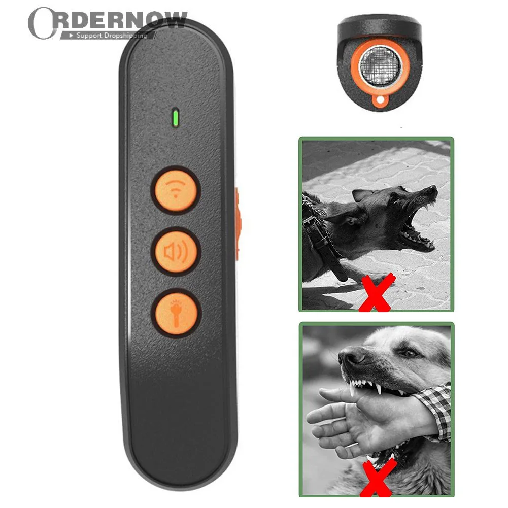 

Pet Dog Repeller 3 in 1 Pet Dog Training Ultrasonic Equipment Anti Barking Stop Barking With LED Flashlight USB Rechargeable