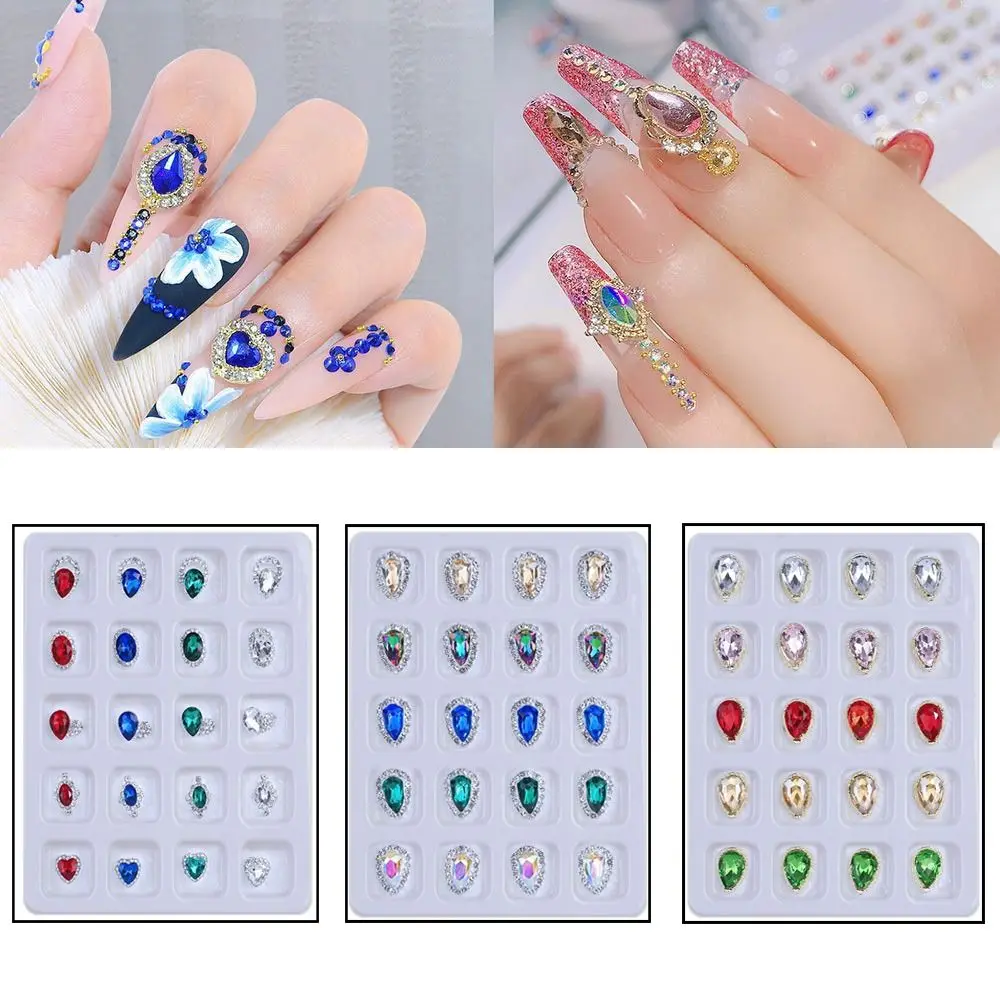 

20pcs Rhinestones Irregular Shape Luxury Charm 3D Crystal Nail Decorations Nail Diamond Alloy Zircon Nail Art Parts